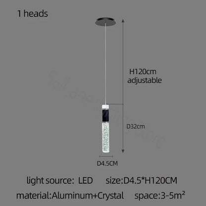 Decorbites™ Zylinder-Kristall-Lüster: Moderne Villa-Wohnzimmerlampe für stilvolle Interieurs.