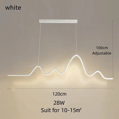 Decorbites™ LED-Aluminium-Kronleuchter Moderne Wellenlinie Kücheninsel-Hängeleuchte