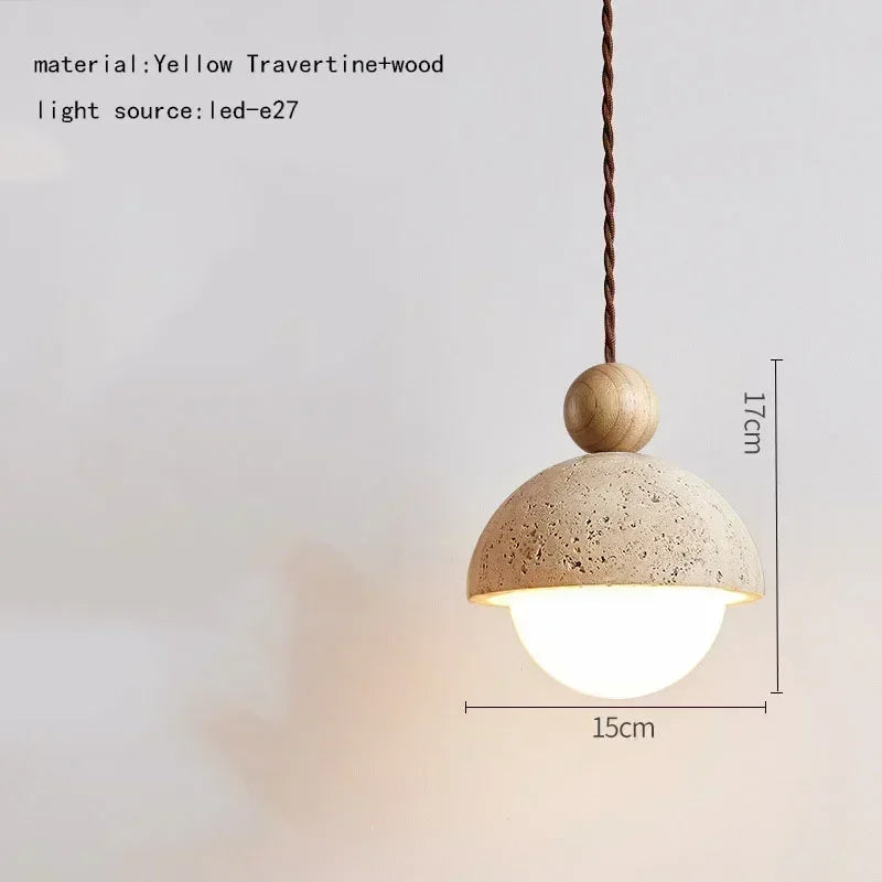 Decorbites™ Elegante Wabi-Sabi-Travertin-Pendantleuchte für Esstisch & Kücheninsel