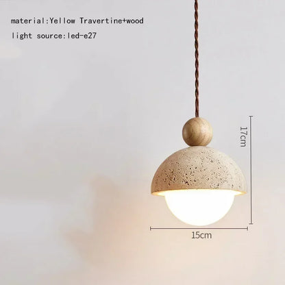 Decorbites™ Elegante Wabi-Sabi-Travertin-Pendantleuchte für Esstisch & Kücheninsel
