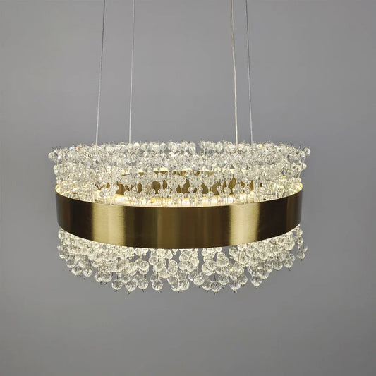 Decorbites™ Gold-Metall-LED-Kronleuchter: Moderne Kristallbeleuchtung für Wohnzimmer, Esszimmer, Schlafzimmer.