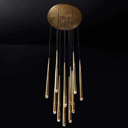 DecorBites™ Crystal LED Pendant Chandelier for Retro Villa Stairs