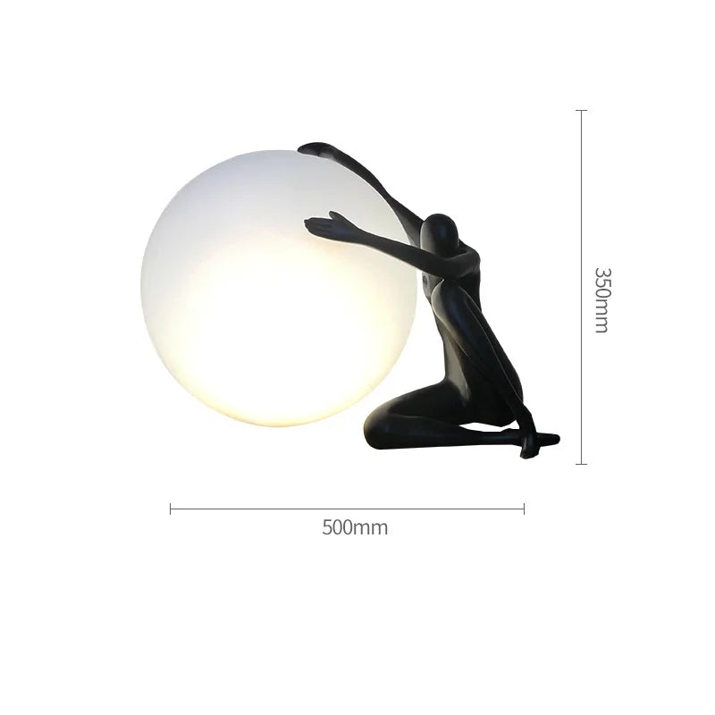 Decorbites™ Glasballen-Tischleuchte: Stilvolle LED-Skulptur-Schreibtischlampe für die Wohnraumausstattung