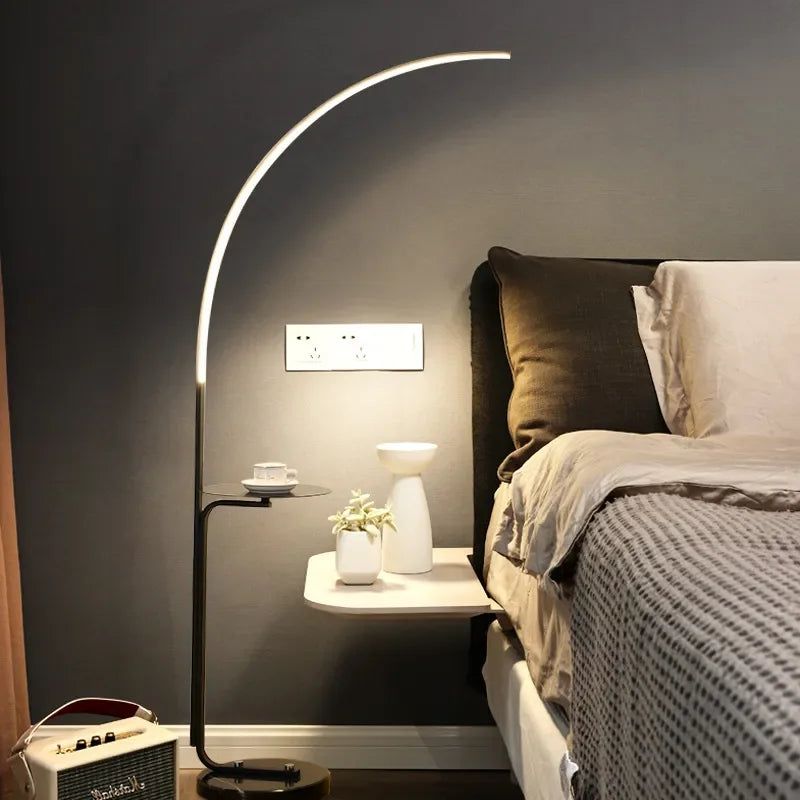 Black C Shape Floor Lamp