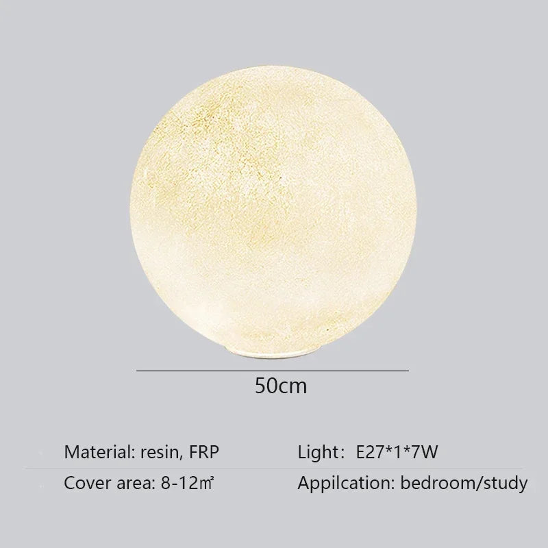 Nordic Moon White FRP Round Pendant Light