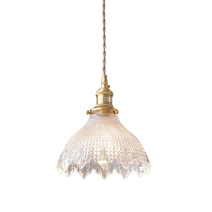 Decorbites™ Grüne Glas-LED-Hängeleuchte mit Kupfer-Holzgriff für modernes nordisches Heimdekoration