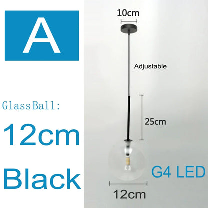 Decorbites™ Klares Glas-Chandelier-Pendant-Lampe Vintage Nordisch Glasball-Hängeleuchte
