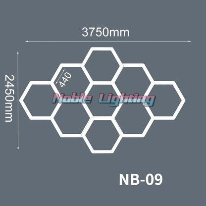 DecorBites™ Hexagon LED Ceiling Light for Barbershop and Garage Hair Salon