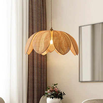 Decorbites™ Handgefertigte Rattan-Blütenblüten-Pendelleuchte mit chinesischem Stil-Design für Wohn- und Esszimmer