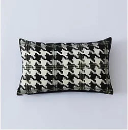 Decorbites™ Hahnentritt-Muster Kissenbezug 30x50 cm Schwarz und Weiß Bogen-Taille Kissenhülle