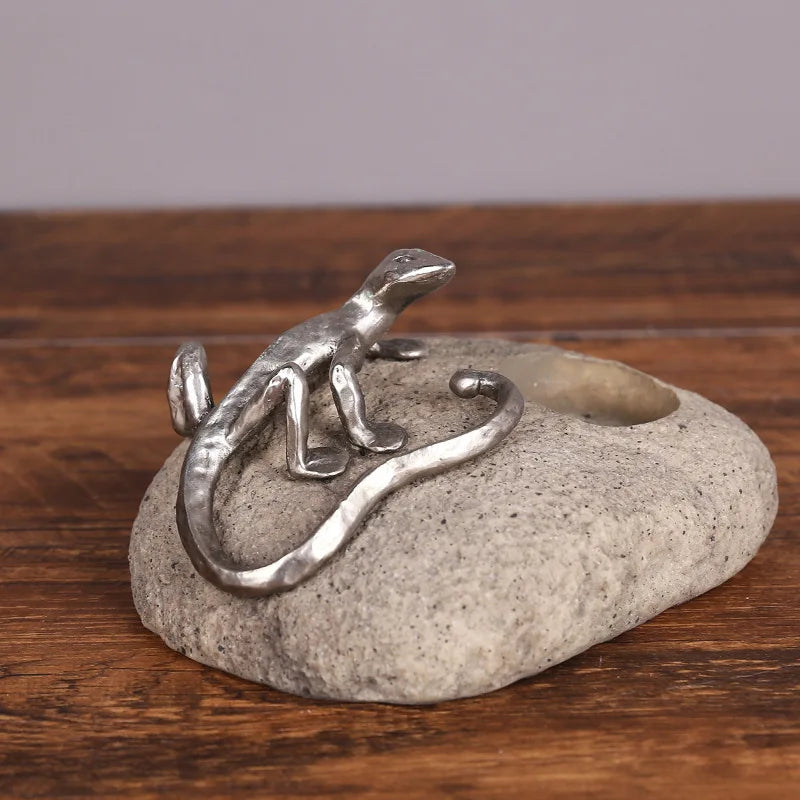 Decorbites™ Gecko-Eidechse Harz-Leuchter: Dekorationsfigur & Kerzenleuchter für Zuhause