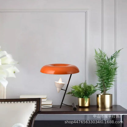 DecorBites™ Elegant Nordic Desk Lamp with Orange Lampshade for Living Room, Bedroom and Study