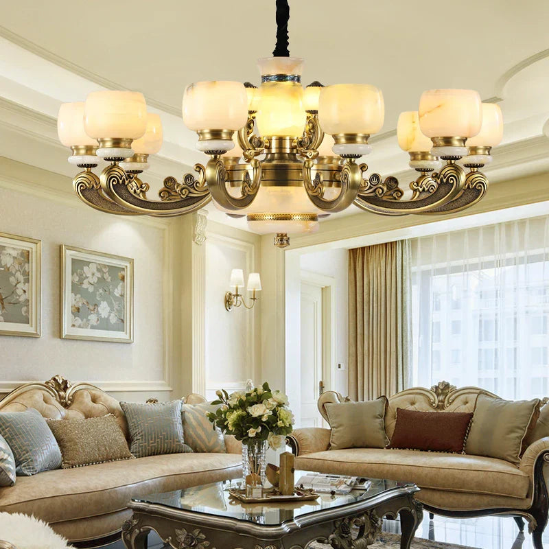 Decorbites™ Jade-Leuchter: Stilvolle chinesische Zen-Wohnzimmerlampe für Duplex-Gebäude von Guangdong Zhongshan