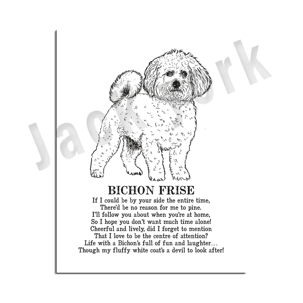 Decorbites™ Hunderassen-Poster: Chinesischer Nackthund, Chesapeake Bay Retriever, Brüsseler Griffon, + Mehr