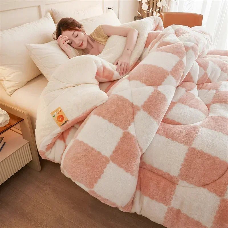 Decorbites™ Gemütliche Schachbrett-Winterdecke - Super dick & weich aus Kaschmir-Duvet-Bettdecke