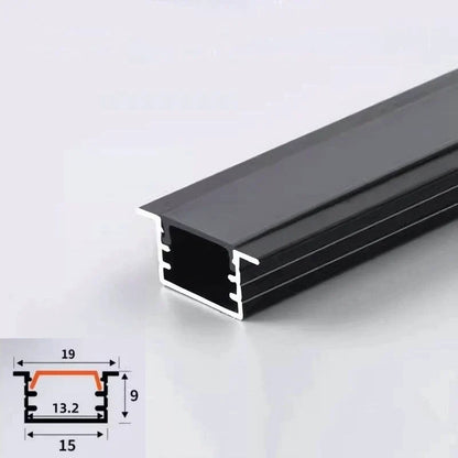 Decorbites™ LED Aluminium-Profil Einbauprofil U/YW-Form Versteckter Kanal Milchglasabdeckung Leuchtenschiene
