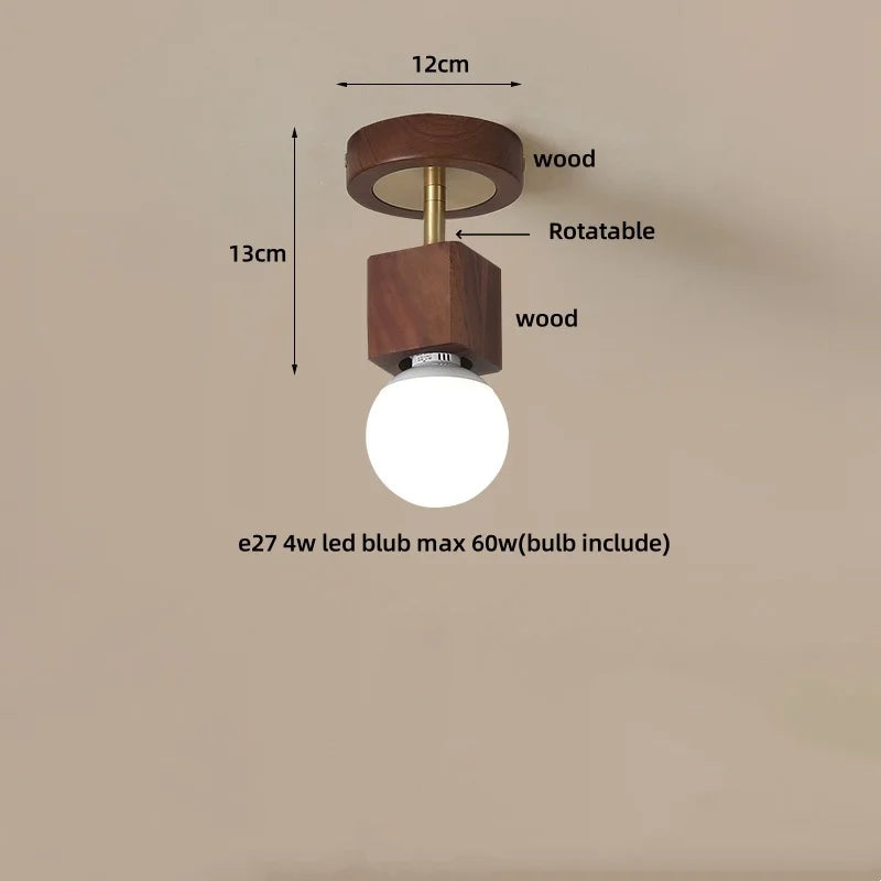 Decorbites™ Würfel Holz Kupfer LED Deckenleuchte Vintage Loft Deckenlampe