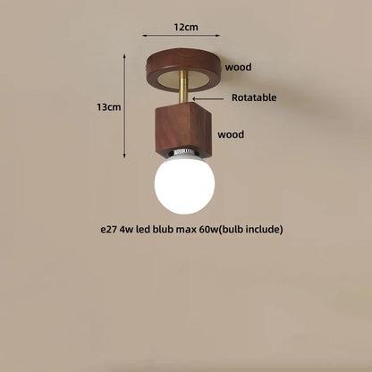 Decorbites™ Würfel Holz Kupfer LED Deckenleuchte Vintage Loft Deckenlampe
