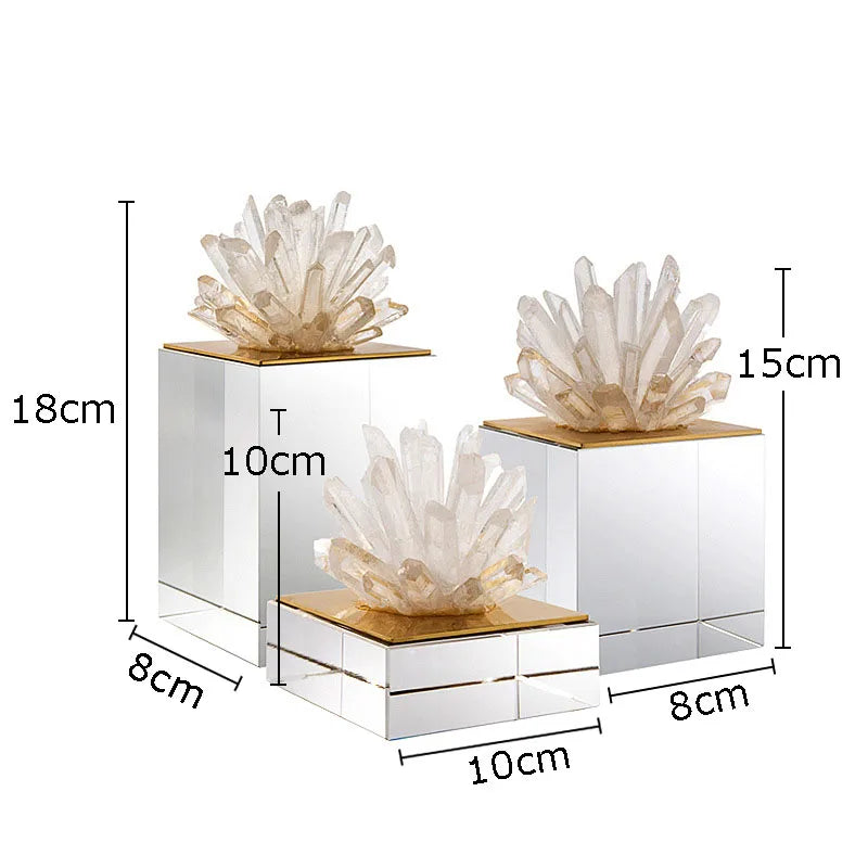 Decorbites™ Achatstein-Kristall-Skulptur Vergoldete Marmor-Dekoration für Wohnzimmer-Schreibtisch