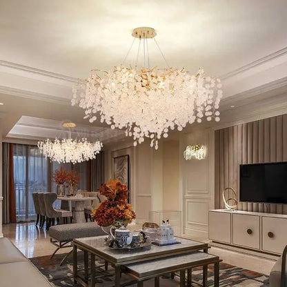 Decorbites™ Trauben-Kristall-Leuchter: Luxuriöse goldene Kupfer-Hängeleuchte für Wohnzimmer und Schlafzimmer