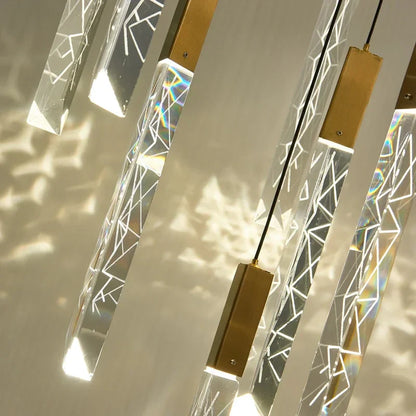 DecorBites™ Gold Crystal LED Chandelier for Modern Loft Living Room Staircase