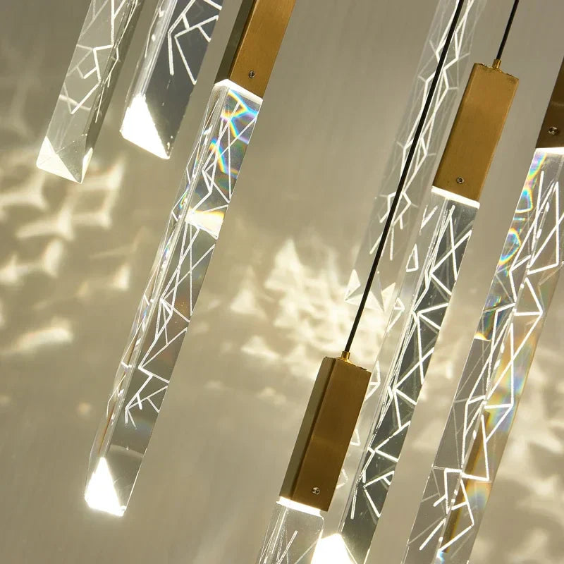 Gold Crystal Loft Chandelier 16-Light For Staircase