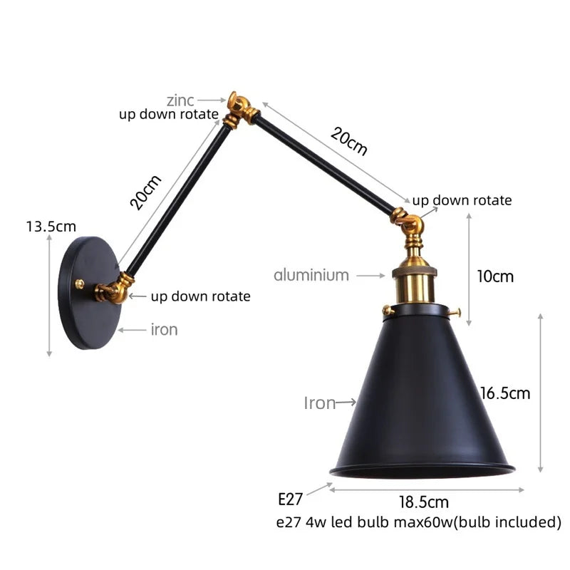 Brass Long Arm Lamp