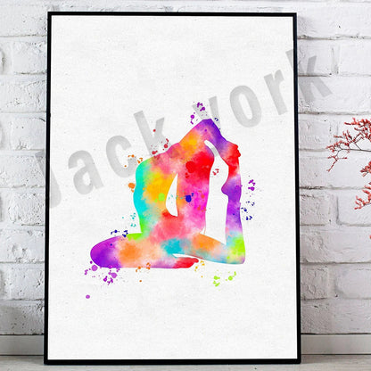 Decorbites™ Tanzkönig Yoga-Druck Frauen Tanz Asana-Pose Zen Pilates Art Deco Geschenk