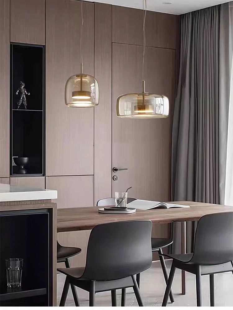 Nordisches Restaurant-Pendant-Licht, modernes Luxus-Bar-Tresen, Café-Nachttisch-Einzelkopf-Glas-Kunst-Lichtarmatur