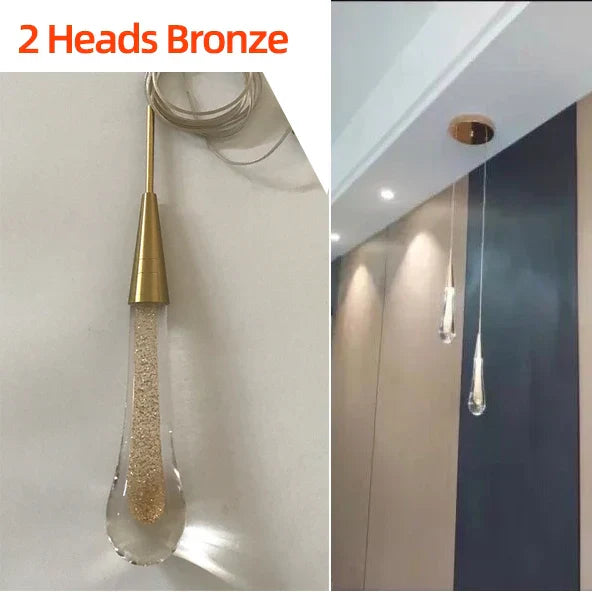DecorBites™ Crystal Glass LED Pendant Lights for Restaurant, Bar, and Staircase