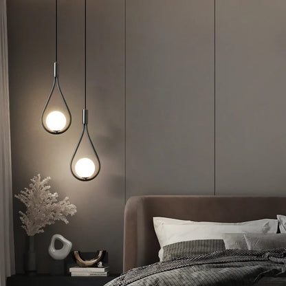 DecorBites™ Gold Iron Pendant Lamp with Glass Ball Drops for Bedroom Lighting