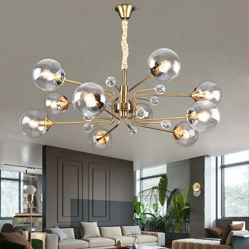 Decorbites™ Glas-Blase-Kronleuchter: Luxuriöse LED-Glasball-Hängeleuchte für Wohnzimmer, Schlafzimmer und Geschäft