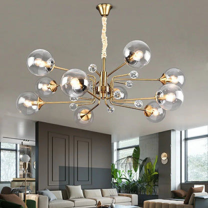 Decorbites™ Glas-Blase-Kronleuchter: Luxuriöse LED-Glasball-Hängeleuchte für Wohnzimmer, Schlafzimmer und Geschäft