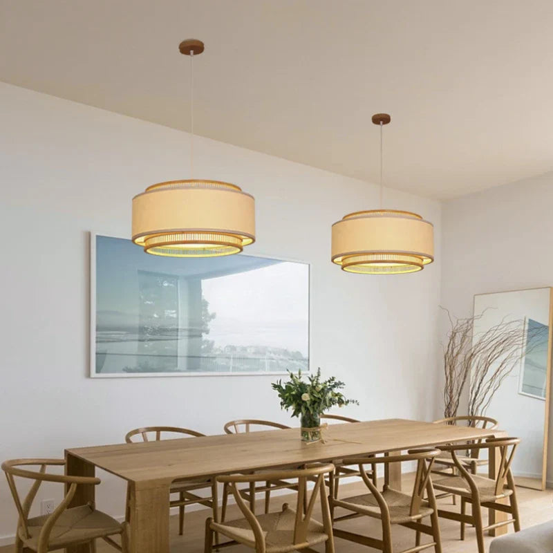 Decorbites™ Japanische Bambus-Hängeleuchte für Wohnzimmer, Esszimmer, Schlafzimmer – Ikone des ruhigen Stils