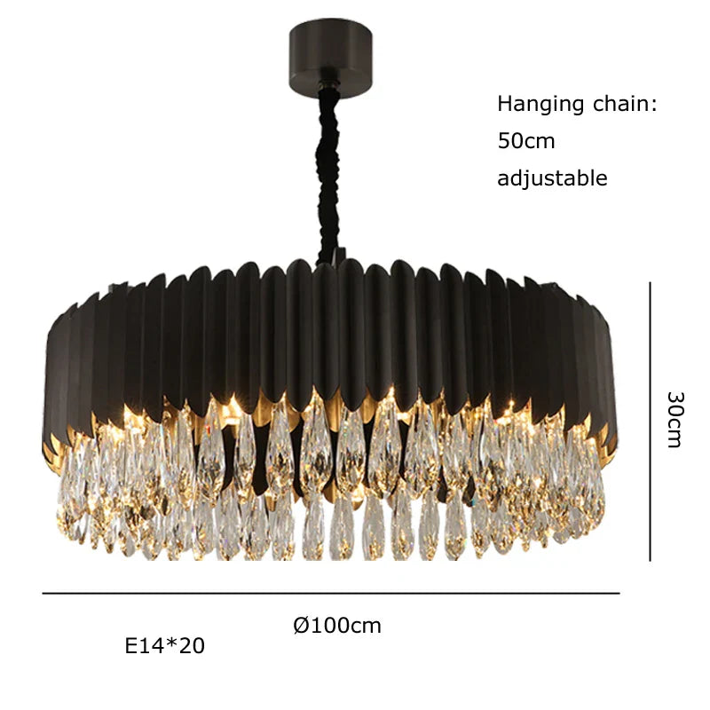 Decorbites™ Crystal 2024 Deckenleuchten: Moderne dimmbare LED-Runde Lampen in Schwarz