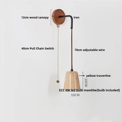 Decorbites™ LED Gelbe Travertin-Stein-Wandlampe – Nordisch Moderne Treppenbeleuchtung
