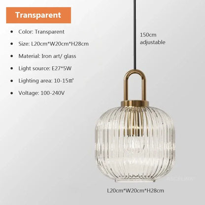 Nordic Clear Glass Pendant Light With Minimalist Shade
