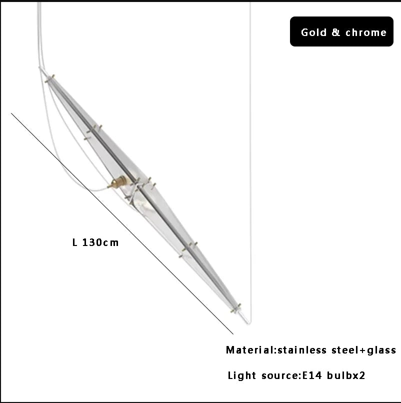 DecorBites™ Glass Cone Chandelier: Height Adjustable Luxury Art Indoor Pendant Lamp