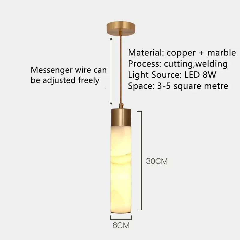 Decorbites™ Kupfer-LED-Hängeleuchte: Moderne Marmor-Einzelkopf für Schlafzimmer, Restaurant und Korridor