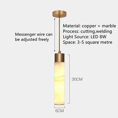 Decorbites™ Kupfer-LED-Hängeleuchte: Moderne Marmor-Einzelkopf für Schlafzimmer, Restaurant und Korridor