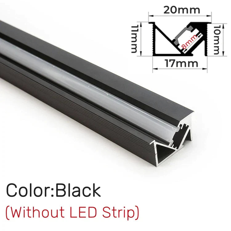 Decorbites™ Unsichtbares LED-Aluminiumprofil mit Milchglasabdeckung für Beleuchtung von Küchenschränken und Regalen