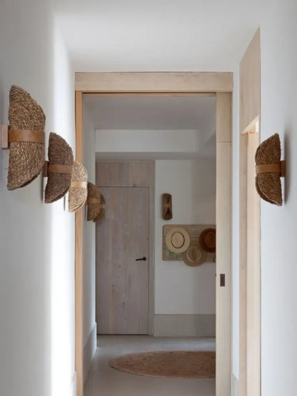 Decorbites™ Japanisches Wabi-Sabi Ratta-Gewebe Wandleuchte für die Raumdekoration