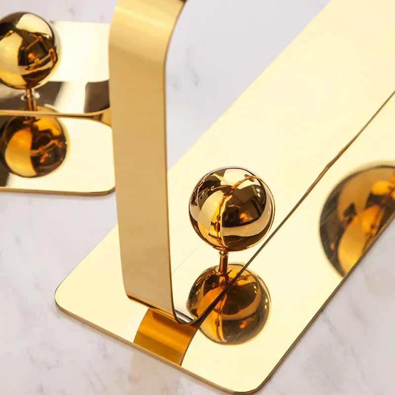 Decorbites™ Goldener Ball-Würfel Edelstahl-Skulptur – Wohnungsdekorationsornament