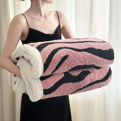 Decorbites™ Leopard-Muster-Doppellagige Woll-Decke – Unwiderstehlich Weich & Warm