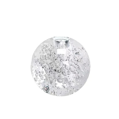 DecorBites™ Crystal Bubble Ball Vase with Artificial Flowers for Desk Decoration