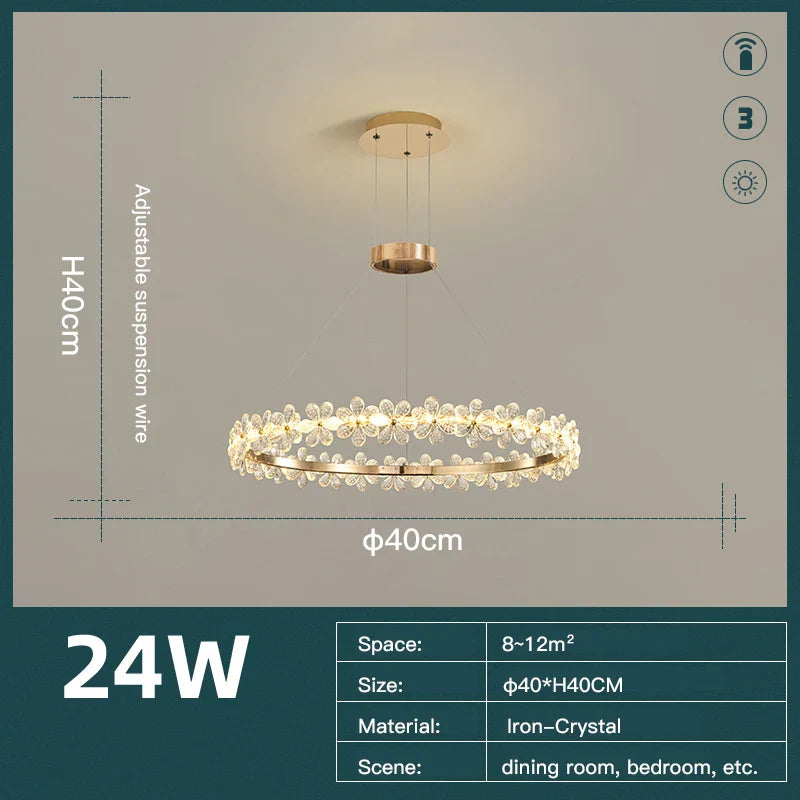 Decorbites™ Kristallring-LED-Kronleuchter: Moderner Luxus-Hängeleuchter für die Einrichtung des Zuhauses