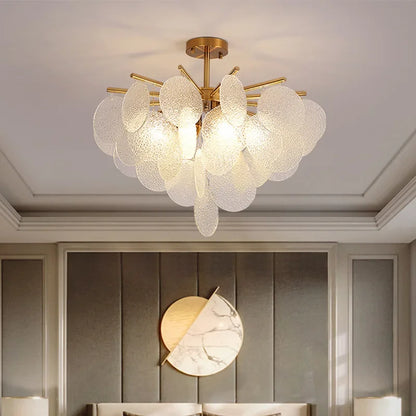 Decorbites™ Elegante Glasleuchter: Französisches Lichtluxus-Kristallbeleuchtung, Romantische Dekoration für Schlafzimmer & Wohnzimmer