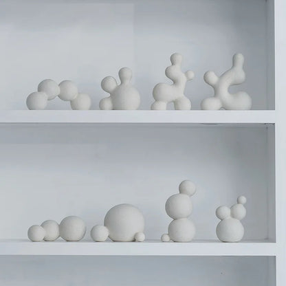 Decorbites™ Geometrische Keramik-Handwerks-Skulptur: Abstraktes kreisförmiges Desktop-Ornament für die Heimdekoration