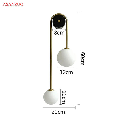 DecorBites™ Glass Ball Gold LED Wall Lamp for Modern Home Decor & Lighting