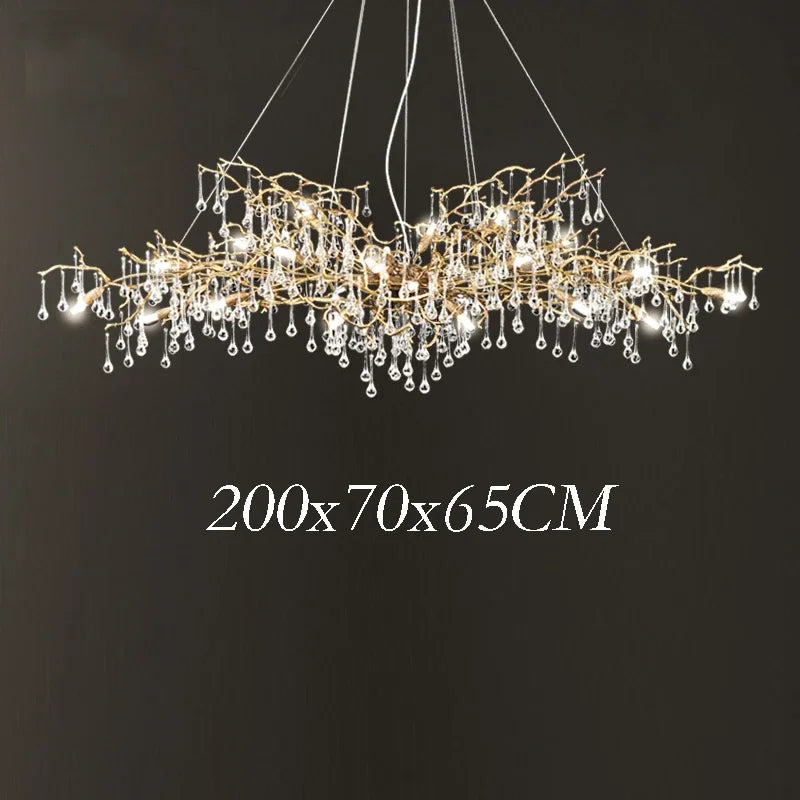 Gold Crystal Villa Chandelier 260x80x70cm